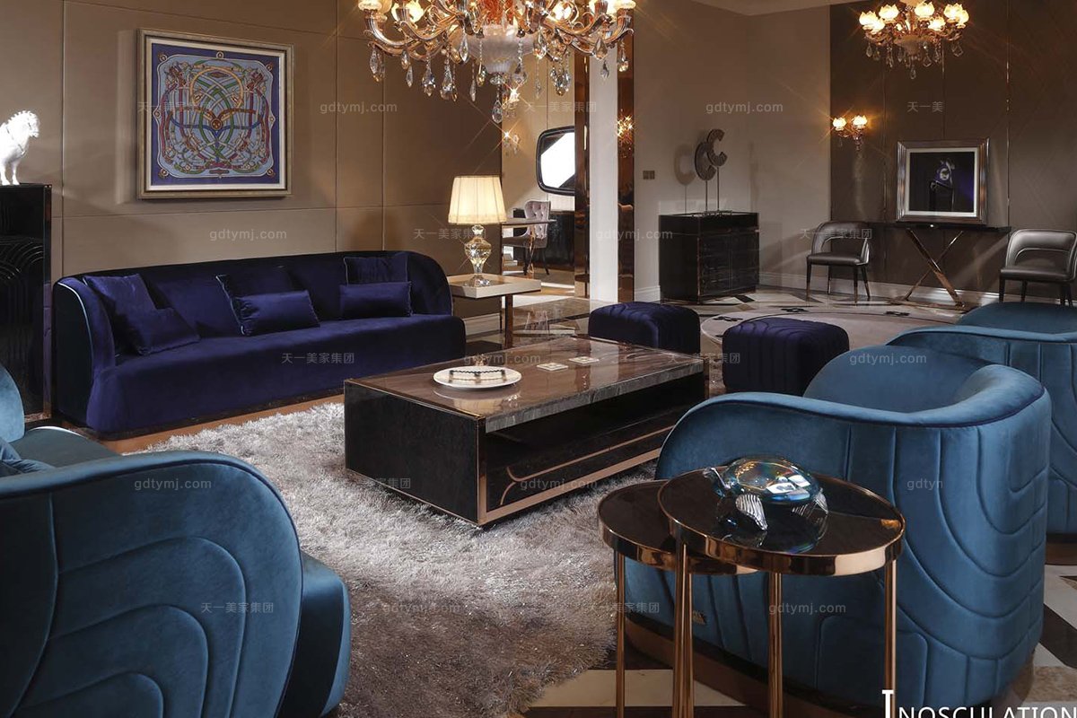 高檔后現代輕奢三位沙發