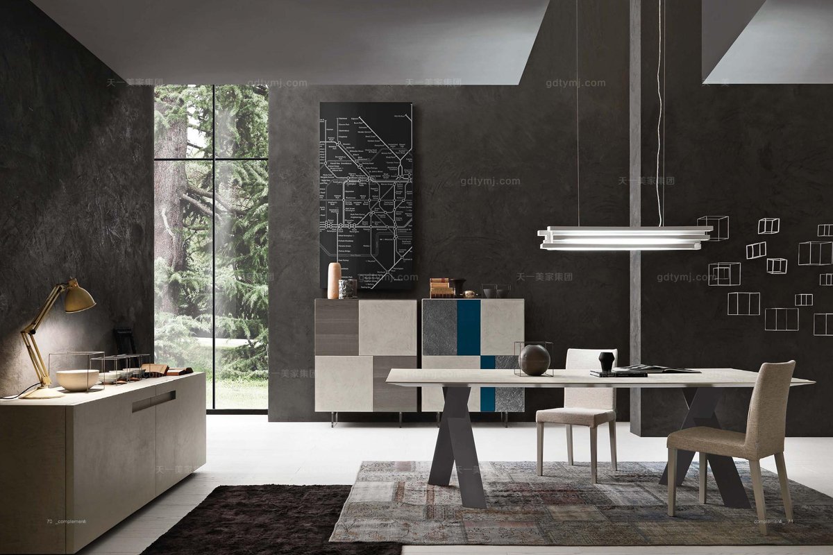 意大利現代書桌書椅